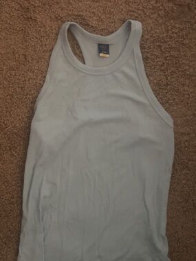 Old Navy Light Blue Ribbed Tank Top - Racerback